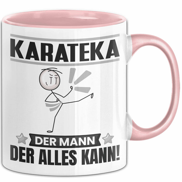 Karateka Tasse Geschenk für Karateka Der Mann Der Alles Kann Geschenkidee zum Geburtstag Rosa Trendation