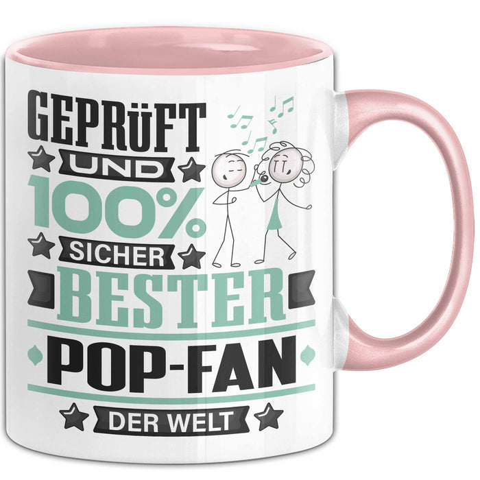 Pop-Fan Geschenk Lustiger Spruch für Pop-Fan Geschenkidee Bester Pop-Fan Der Welt Rosa Trendation