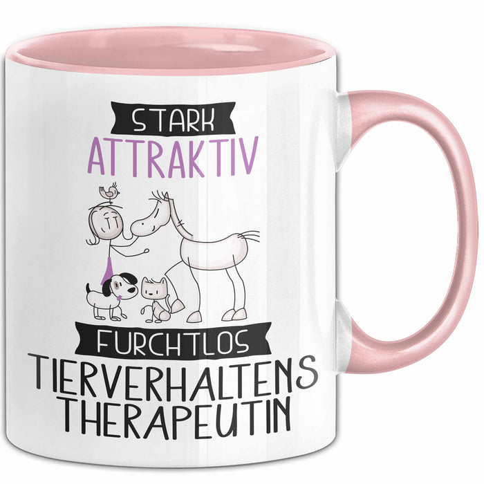 Tierverhaltenstherapeutin Tasse Geschenk Becher Stark Attraktiv Furchtlos Tierverhaltenstherapeutin Lustige Geschenkidee Rosa Trendation