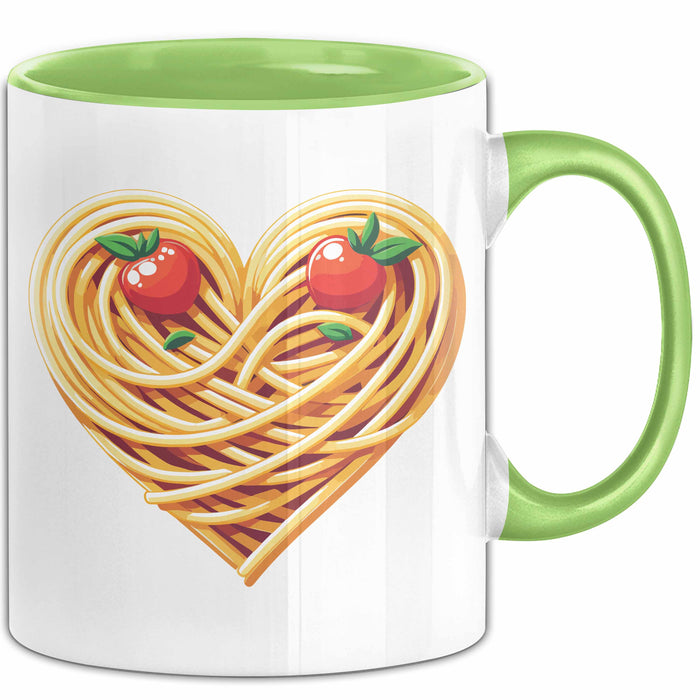 Spaghetti Tasse Für Frauen Und Männer Spaghetti-Liebhaber Herz Grün Trendation
