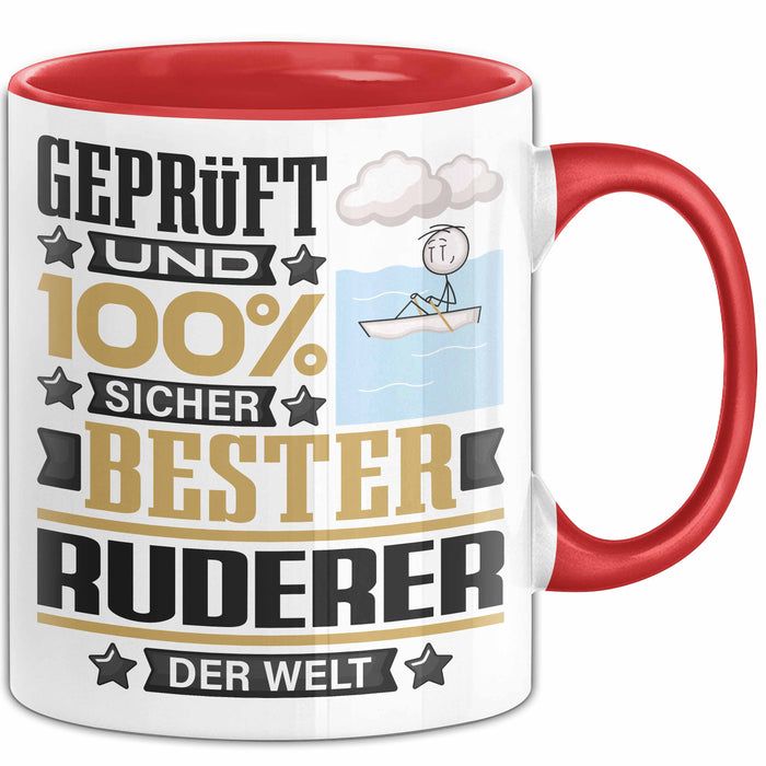 Ruderer Geschenk Lustiger Spruch für Ruderer Geschenkidee Bester Ruderer Der Welt Rot Trendation