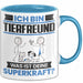 Tierfreund Tasse Geschenk für Tierfreund Geburtstag Lustiger Spruch Kaffee-Becher Was Ist Deine Superkraft Blau Trendation