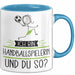 Handballspielerin Tasse Geschenk Ich Bin Handballspielerin Und Du So Geschenkidee Lustiger Spruch Becher Blau Trendation