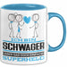 Schwager Geschenk Tasse Ich Bin Schwager Aber Sag Doch Einfach Superheld Lustige Geschenkdiee für Schwager Kaffee-Becher Blau Trendation