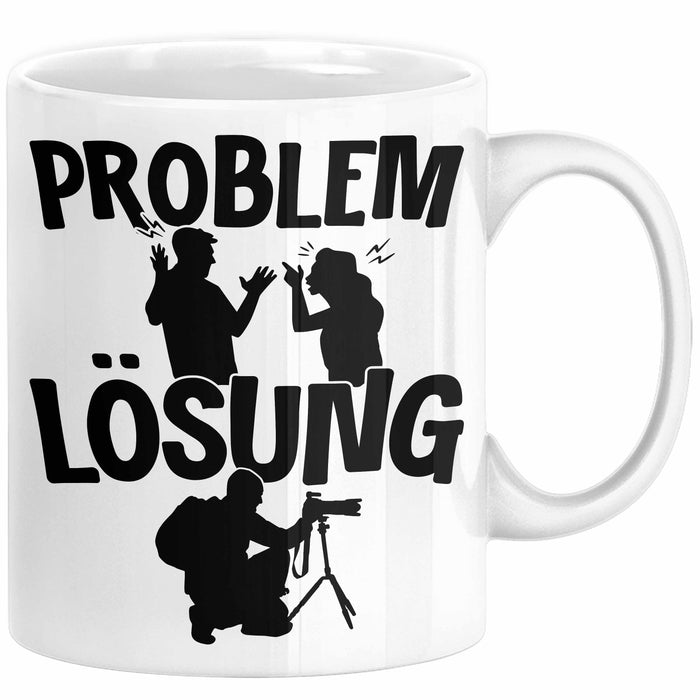 Fotograf Tasse Geschenk für Fotograf Männer Geschenkidee Problem und Lösung Fotografieren Weiß Trendation