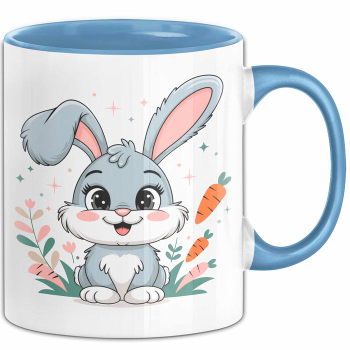 Kaninchenliebhaber Tasse Geschenkidee für Hasen Fans Blau Trendation