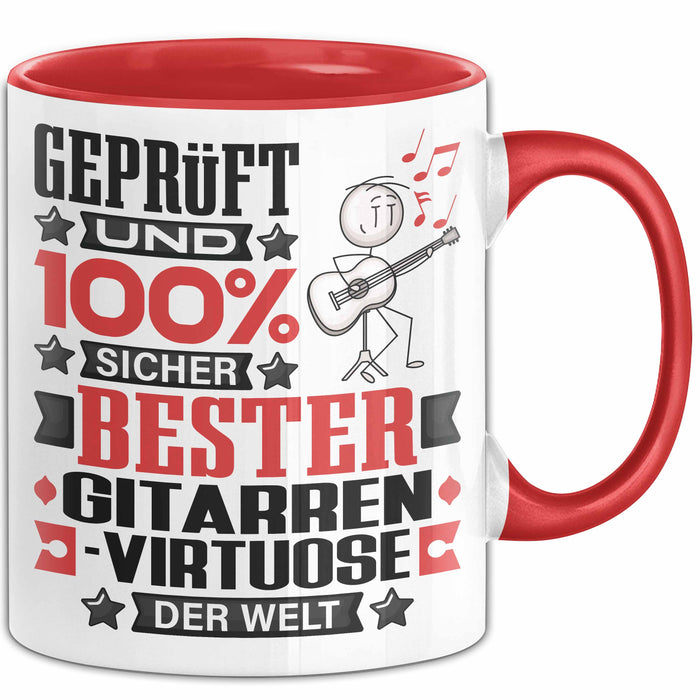 Gitarrenvirtuose Geschenk Lustiger Spruch für Gitarrenvirtuose Geschenkidee Bester Gitarrenvirtuose Der Welt Rot Trendation