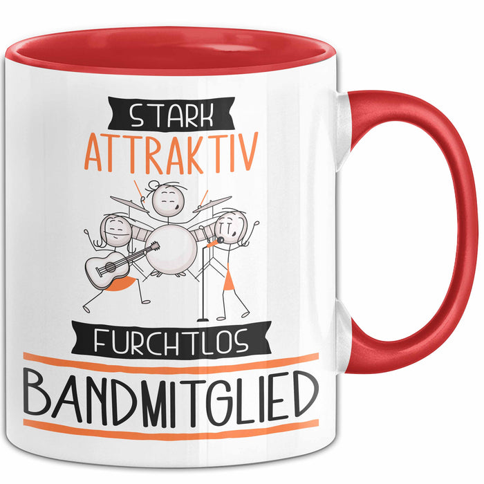 Bandmitglied Tasse Geschenk Becher Stark Attraktiv Furchtlos Bandmitglied Lustige Geschenkidee Rot Trendation
