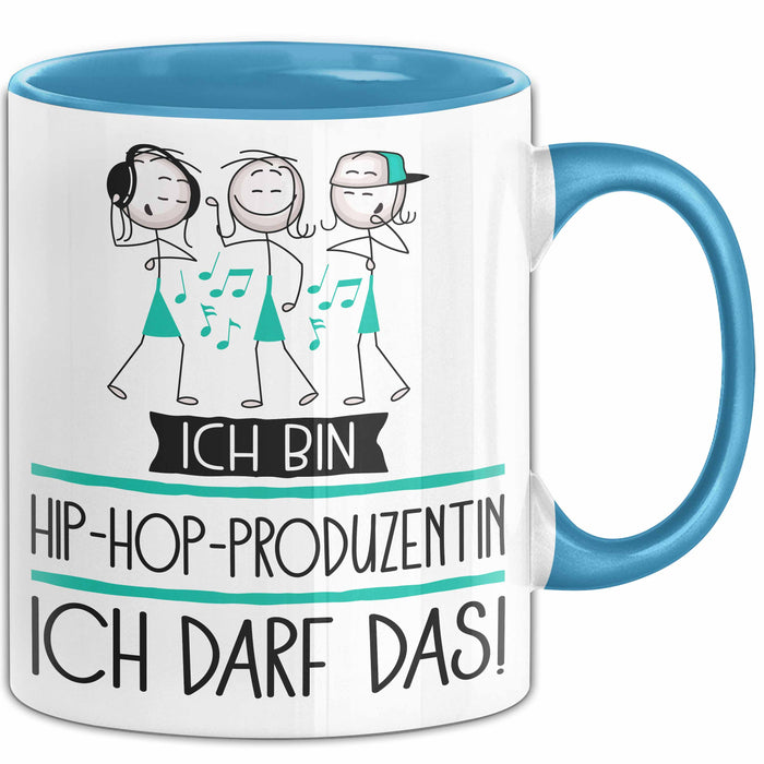 Geschenk für Hip-Hop-Produzentin Tasse Lustige Geschenkidee Geburtstag Ich Bin Hip-Hop-Produzentin Ich Darf Das Blau Trendation