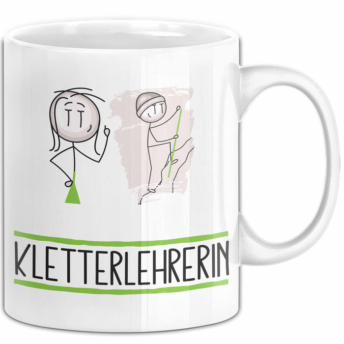 Geschenk für Kletterlehrerin Tasse Lustige Geschenkidee Geburtstag Ich Bin Kletterlehrerin Ich Darf Das Weiß Trendation