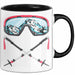 Ski Tasse Geschenk Grafik Skibrille Skistöcker Becher Schwarz Trendation