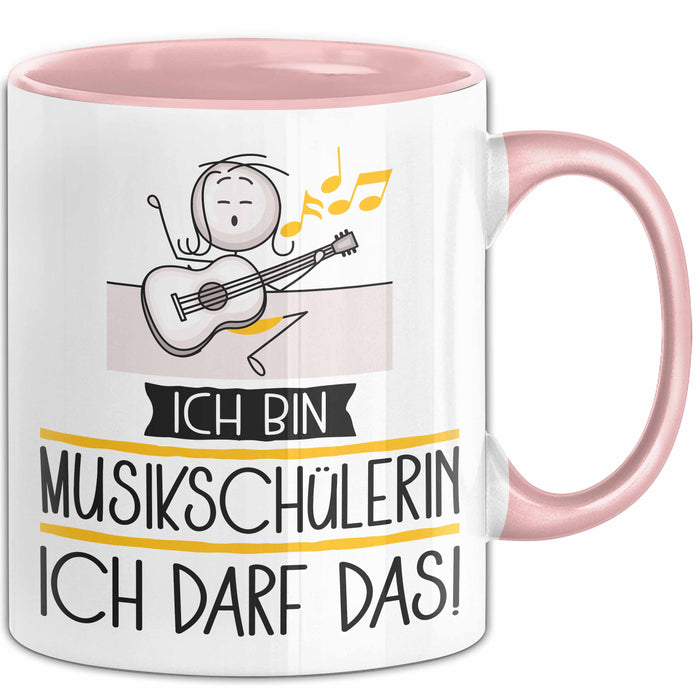 Geschenk für Musikschülerin Tasse Lustige Geschenkidee Geburtstag Ich Bin Musikschülerin Ich Darf Das Rosa Trendation