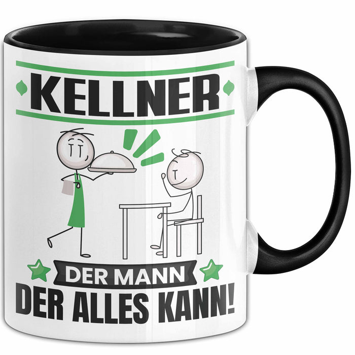 Kellner Tasse Geschenk für Kellner Der Mann Der Alles Kann Geschenkidee zum Geburtstag Schwarz Trendation