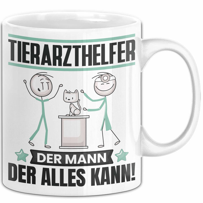 Tierarzthelfer Tasse Geschenk für Tierarzthelfer Der Mann Der Alles Kann Geschenkidee zum Geburtstag Weiß Trendation