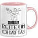 Geschenk für Reiterin Tasse Lustige Geschenkidee Geburtstag Ich Bin Reiterin Ich Darf Das Rosa Trendation