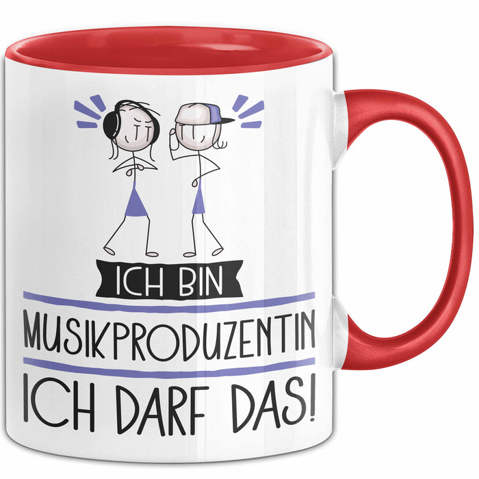 Geschenk für Musikproduzentin Tasse Lustige Geschenkidee Geburtstag Ich Bin Musikproduzentin Ich Darf Das Rot Trendation