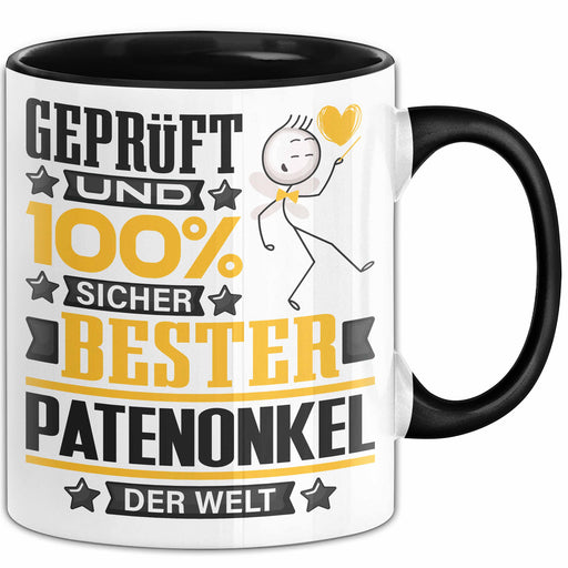 Patenonkel Geschenk Lustiger Spruch für Patenonkel Geschenkidee Bester Patenonkel Der Welt Schwarz Trendation
