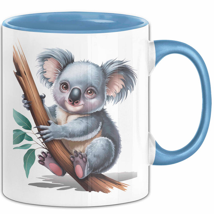 Koala Tierliebhaber Tasse Geschenk Lustige Geschenkidee Spruch Blau Trendation