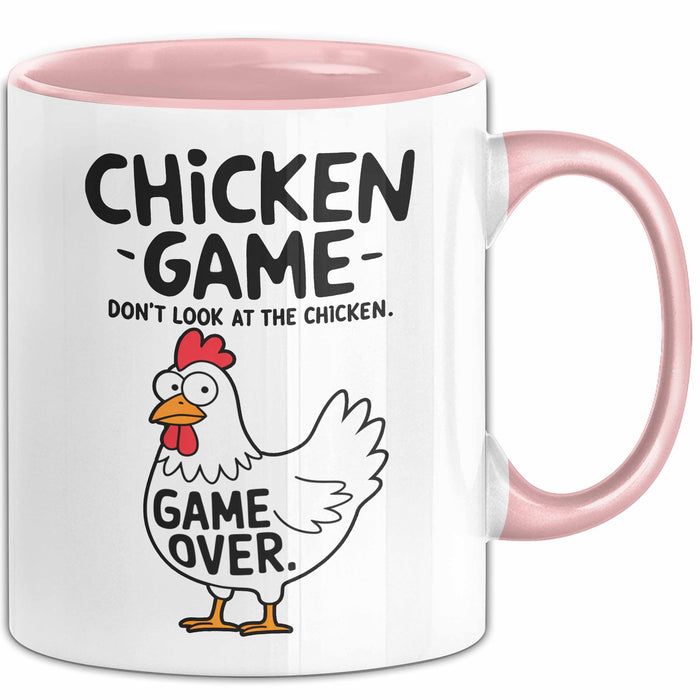 Sarkistisches Huhn Tasse Geschenk Lustige Geschenkidee Spruch Hühnerspiel Schau Nicht Auf Das Huhn Rosa Trendation