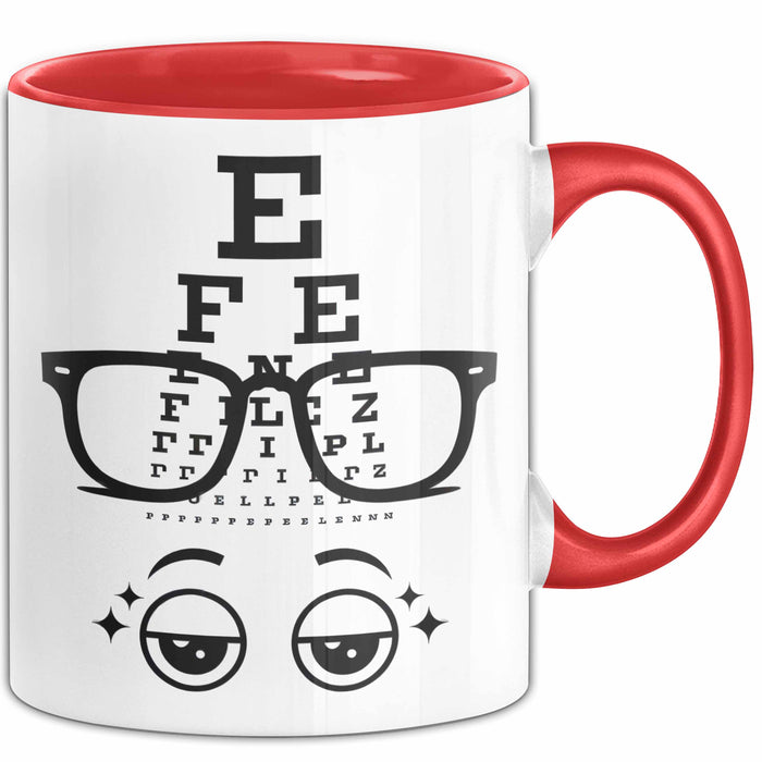Optiker Tasse Geschenk Lustige Geschenkidee Spruch Für Seh Experten Rot Trendation