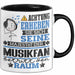 Musikfan Geschenk Tasse Lustiger Spruch Erheben Sie Sich Der Musikfan Betritt den Raum Schwarz Trendation
