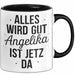Angelika Tasse Geschenk Alles Ist Gut Angelika Ist Jetz Da Geschenkidee Becher mit Name Schwarz Trendation