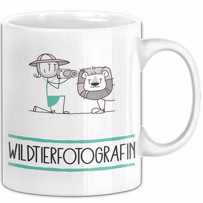 Geschenk für Wildtierfotografin Tasse Lustige Geschenkidee Geburtstag Ich Bin Wildtierfotografin Ich Darf Das Weiß Trendation