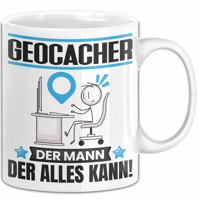 Geocacher Tasse Geschenk für Geocacher Der Mann Der Alles Kann Geschenkidee zum Geburtstag Weiß Trendation