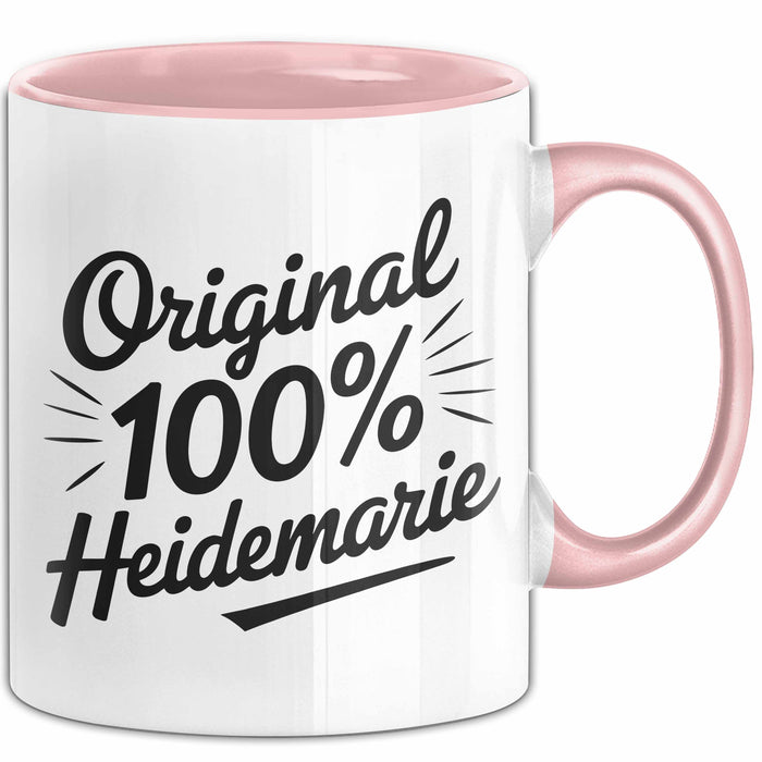 Heidemarie Tasse Geschenk Original 100% Heidemarie Geschenkidee Geburtstag Rosa Trendation