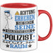 Polizist Geschenk Tasse Lustiger Spruch Erheben Sie Sich Der Polizist Betritt den Raum Rot Trendation