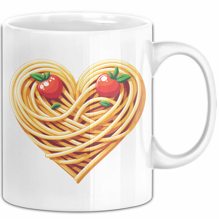 Spaghetti Tasse Für Frauen Und Männer Spaghetti-Liebhaber Herz Weiß Trendation