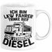 LKW Fahrer Tasse Geschenk Ich Bin LKW Fahrer Trinke Bier und Verbrenne Diesel Humor Geschenkidee Kaffee-Becher Weiß Trendation