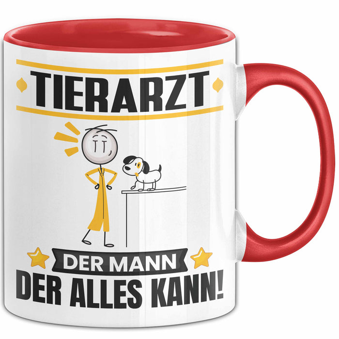 Tierarzt Tasse Geschenk für Tierarzt Der Mann Der Alles Kann Geschenkidee zum Geburtstag Rot Trendation