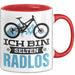 Radfahrer Tasse Geschenk Ich Bin Selten Radlos Fahrrad Spruch Rot Trendation