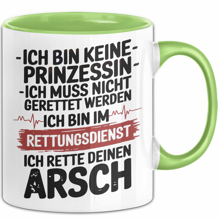 Sanitäter Tasse Geschenk Rettungsdienst Notfalldienste Grün Trendation