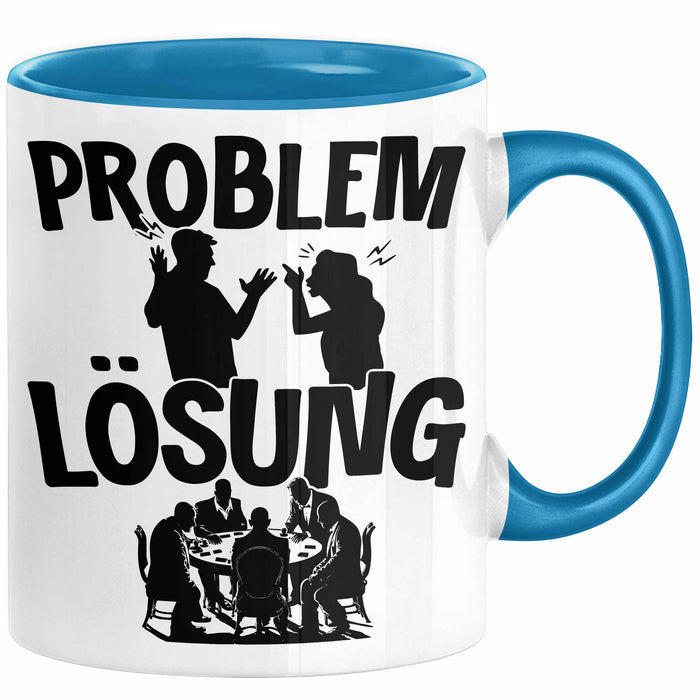 Poker Tasse Geschenk für Poker-Spieler Männer Geschenkidee Problem und Lösung Poker Spielen Kartenspielen Blau Trendation