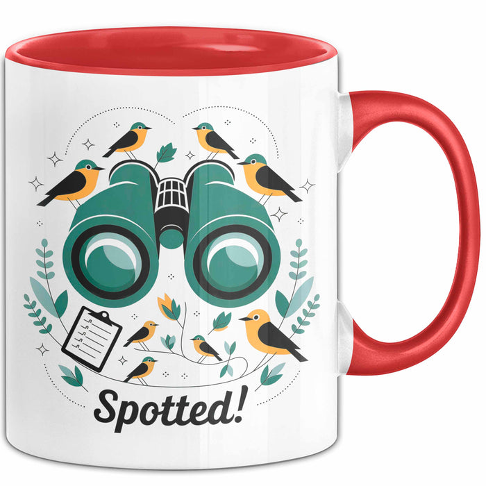 Vogelbeobachter Tasse Geschenk Lustige Geschenkidee Spruch Für Natur Entdecker Rot Trendation