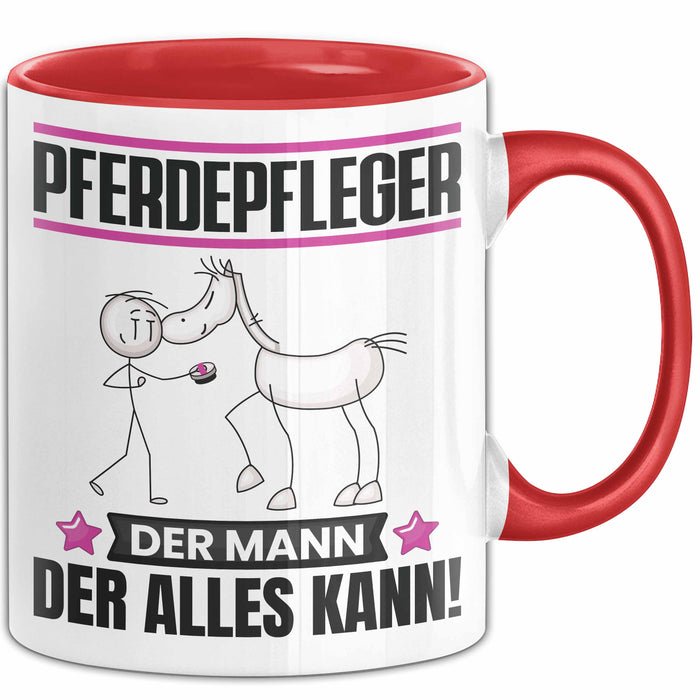 Pferdepfleger Tasse Geschenk für Pferdepfleger Der Mann Der Alles Kann Geschenkidee zum Geburtstag Rot Trendation