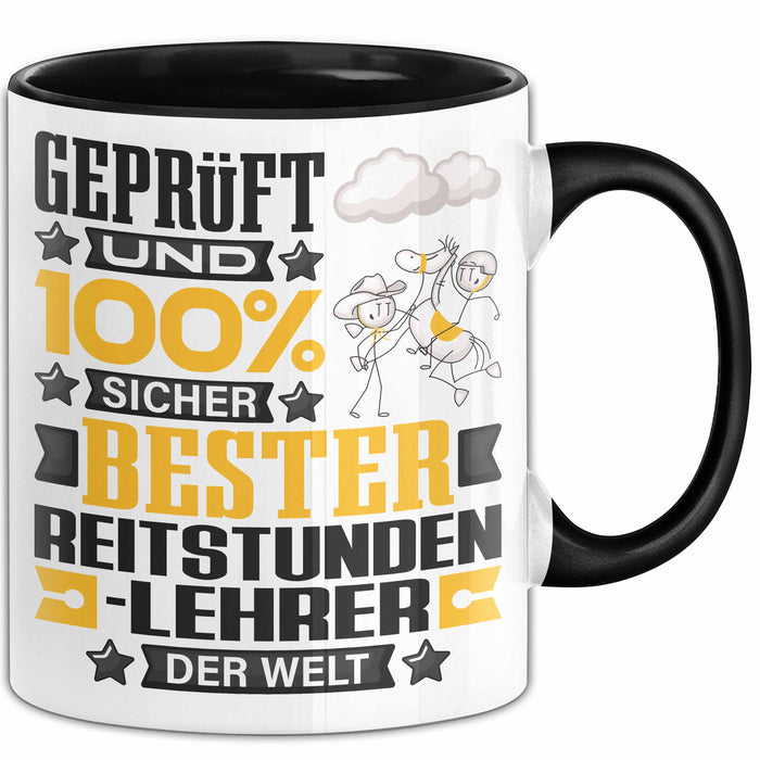 Reitstundenlehrer Geschenk Lustiger Spruch für Reitstundenlehrer Geschenkidee Bester Reitstundenlehrer Der Welt Schwarz Trendation