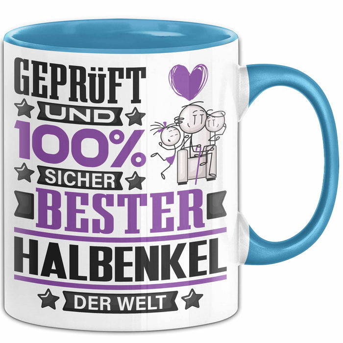 Halbenkel Geschenk Lustiger Spruch für Halbenkel Geschenkidee Bester Halbenkel Der Welt Blau Trendation