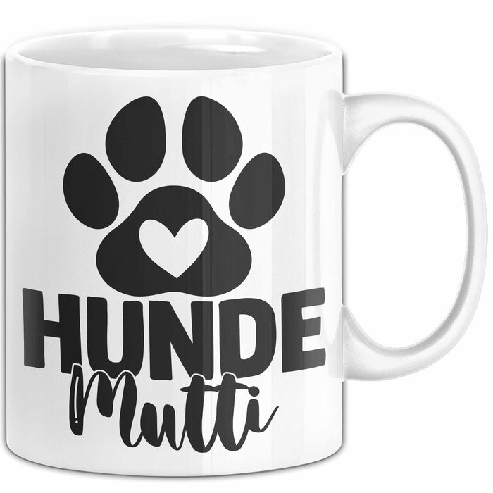 Hundemama Tasse Geschenk Hunde-Mutti Geschenkidee Hundeliebhaberin Kaffee-Becher Weiß Trendation