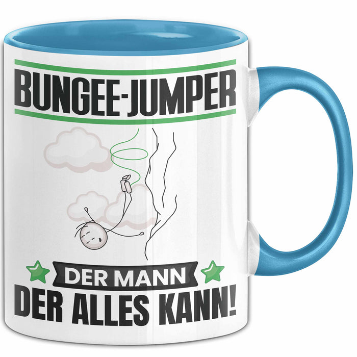 Bungee-Jumper Tasse Geschenk für Bungee-Jumper Der Mann Der Alles Kann Geschenkidee zum Geburtstag Blau Trendation
