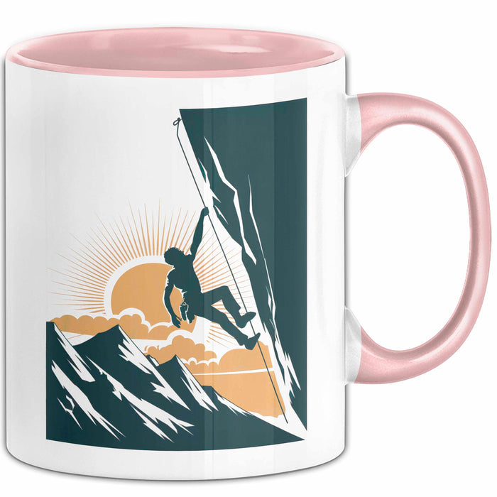 Kletterer Tasse Geschenkidee für Abenteuersuchende Rosa Trendation