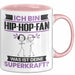 Hip-Hop-Fan Tasse Geschenk für Hip-Hop-Fan Geburtstag Lustiger Spruch Kaffee-Becher Was Ist Deine Superkraft Rosa Trendation