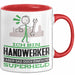 Handwerker Geschenk Tasse Ich Bin Handwerker Aber Sag Doch Einfach Superheld Lustige Geschenkdiee für Handwerker Kaffee-Becher Rot Trendation
