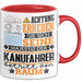 Kanufahrer Geschenk Tasse Lustiger Spruch Erheben Sie Sich Der Kanufahrer Betritt den Raum Rot Trendation