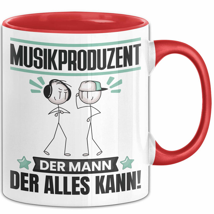 Musikproduzent Tasse Geschenk für Musikproduzent Der Mann Der Alles Kann Geschenkidee zum Geburtstag Rot Trendation