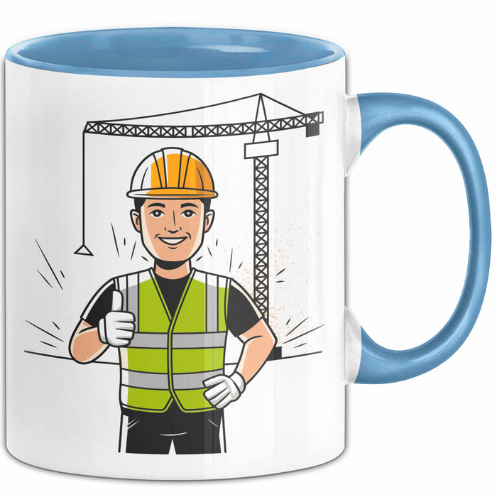 Bauarbeiter Tasse Geschenk Lustige Geschenkidee Spruch Für Bau Profis Blau Trendation
