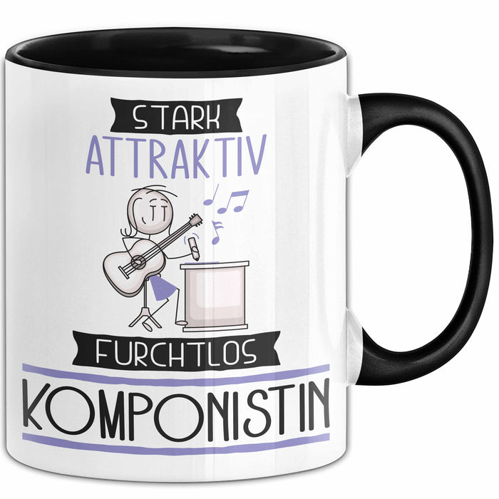 Komponistin Tasse Geschenk Becher Stark Attraktiv Furchtlos Komponistin Lustige Geschenkidee Trendation