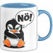 Sarkastischer Pinguin Tasse Geschenk Lustige Geschenkidee Spruch Nö Blau Trendation